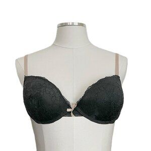 marilyn monroe | elegant plunge padded lace lined underwire demi cup bra | sz 36